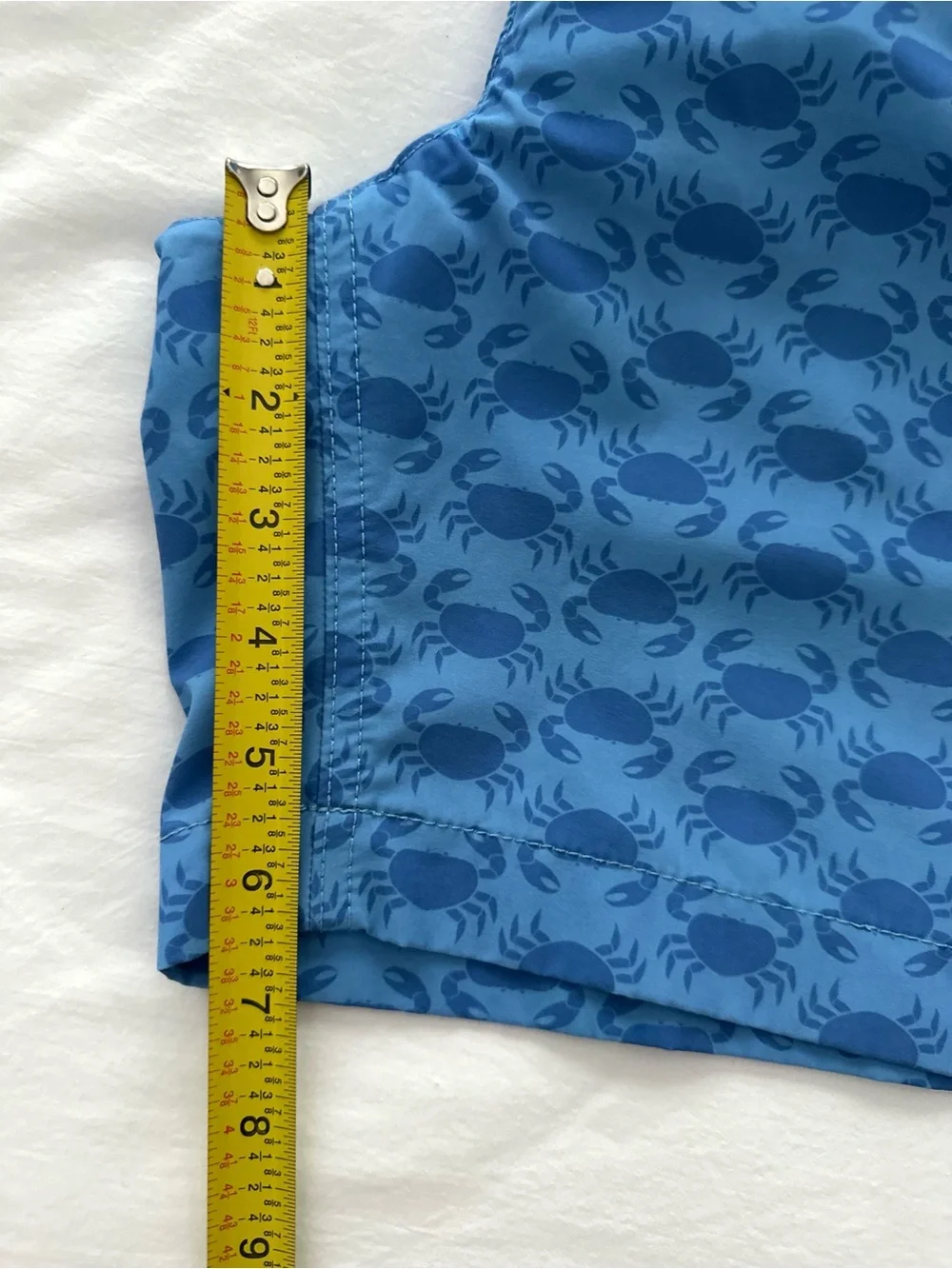 J.crew Crew Cuts Boys Drawstring Swimsuit Lined Blue Crabs- Size 16
